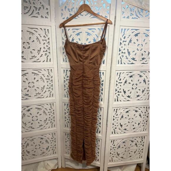 House of CB Lilian Mocha Corset Maxi Dress Size S Small - Picture 6 of 10